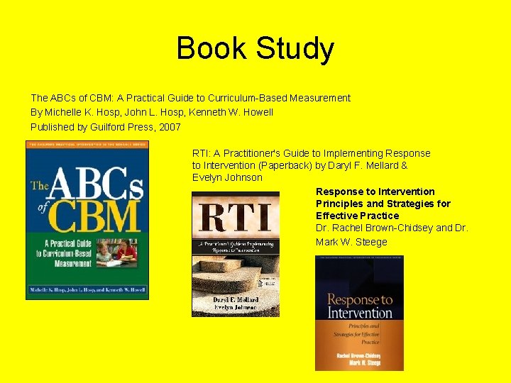 Book Study The ABCs of CBM: A Practical Guide to Curriculum-Based Measurement By Michelle
