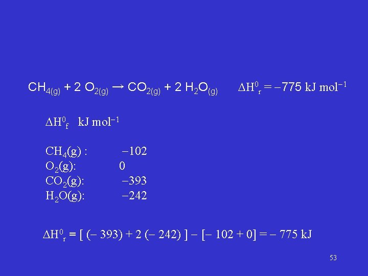 CH 4(g) + 2 O 2(g) → CO 2(g) + 2 H 2 O(g)