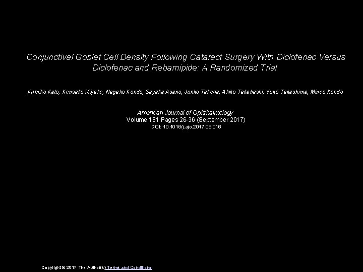 Conjunctival Goblet Cell Density Following Cataract Surgery With Diclofenac Versus Diclofenac and Rebamipide: A