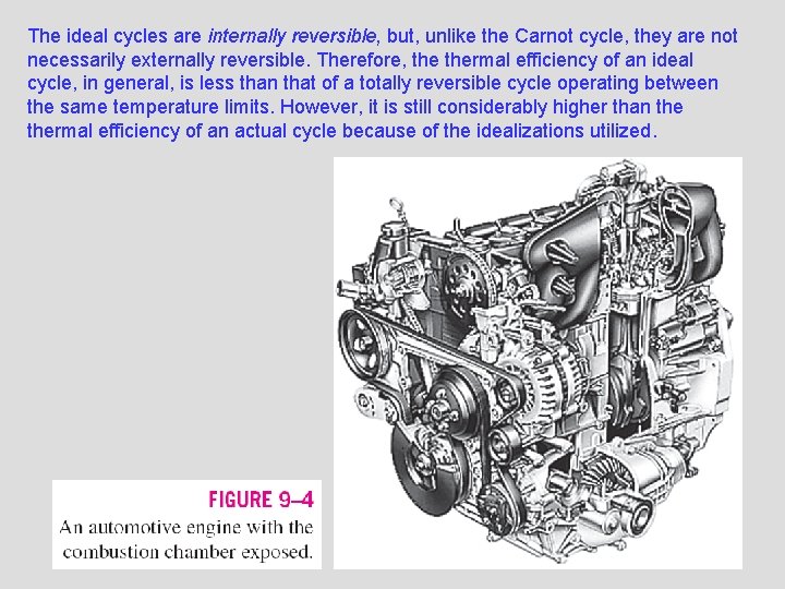 The ideal cycles are internally reversible, but, unlike the Carnot cycle, they are not