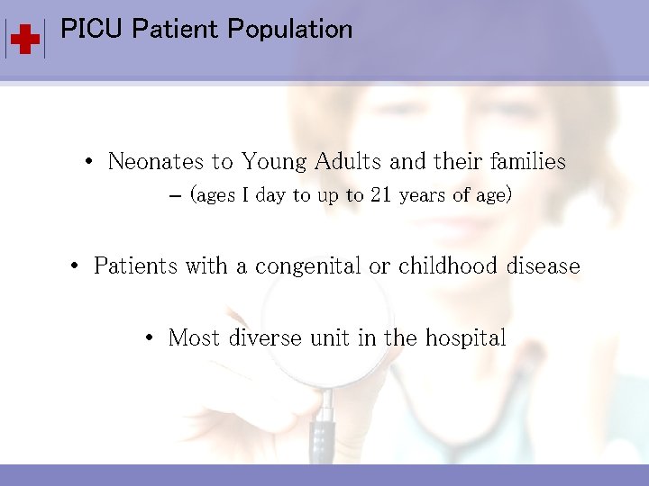 PICU Patient Population Click to edit Master title style • Click to edit Master