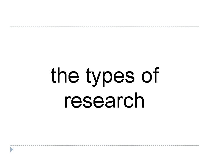 the types of research 
