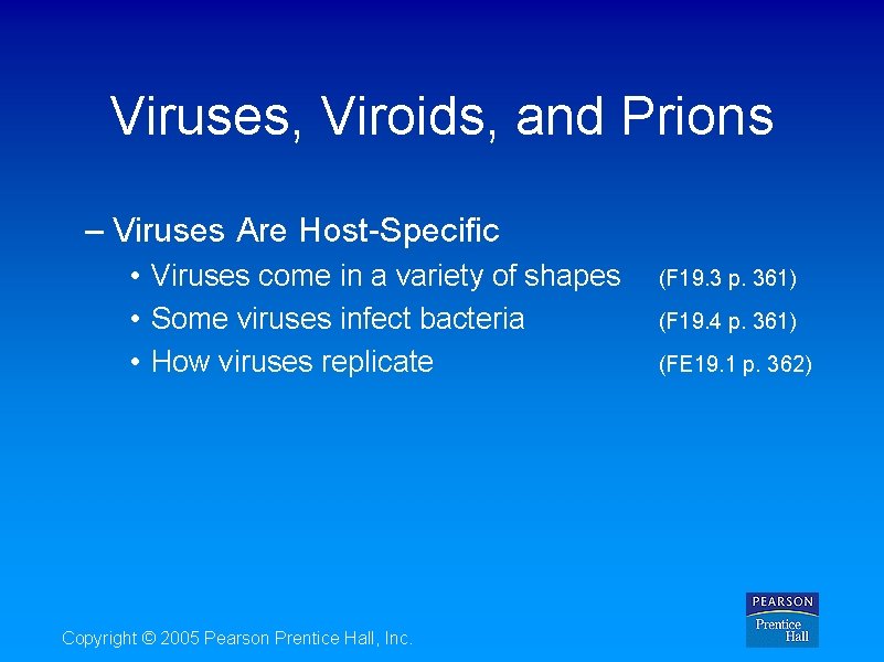 Viruses, Viroids, and Prions – Viruses Are Host-Specific • Viruses come in a variety