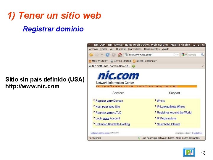 1) Tener un sitio web Registrar dominio Sitio sin país definido (USA) http: //www.