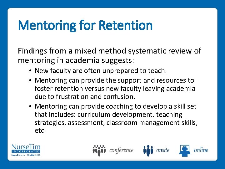 Mentoring for Retention Findings from a mixed method systematic review of mentoring in academia