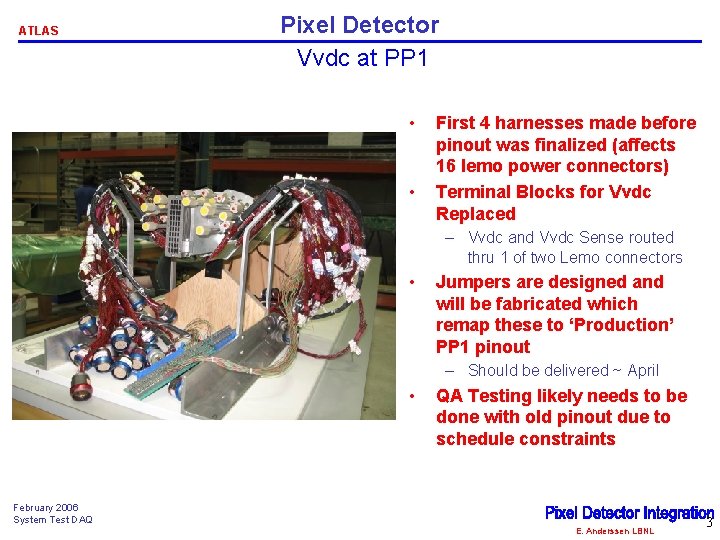 ATLAS Pixel Detector Vvdc at PP 1 • • First 4 harnesses made before