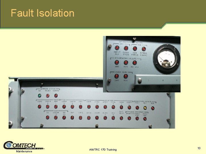 Fault Isolation Maintenance AN/TRC 170 Training 13 