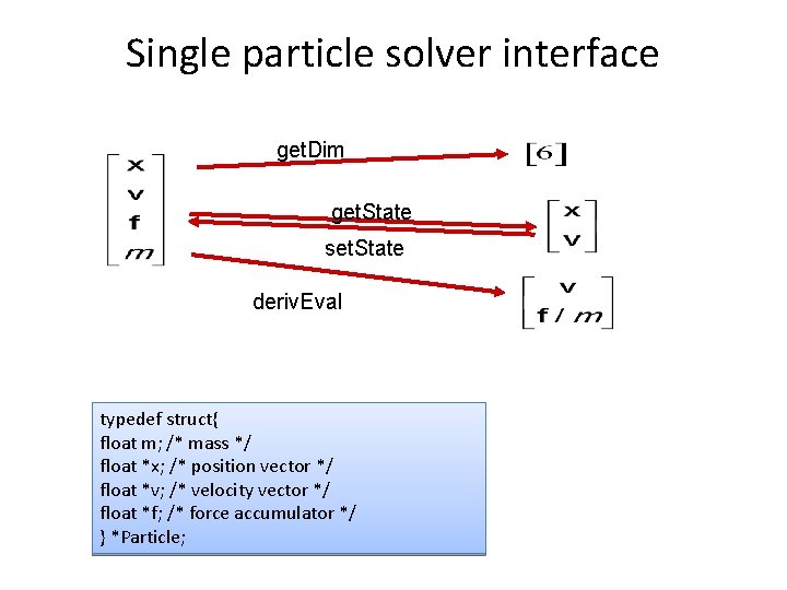 Single particle solver interface get. Dim get. State set. State deriv. Eval typedef struct{