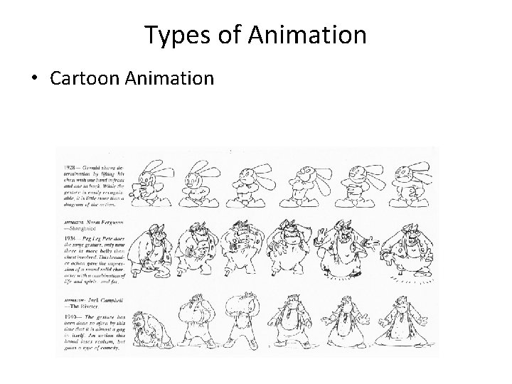Types of Animation • Cartoon Animation 