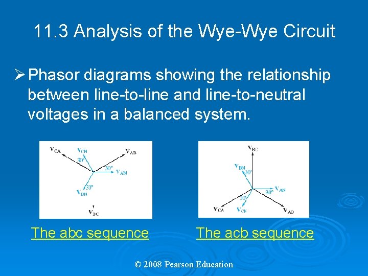 11. 3 Analysis of the Wye-Wye Circuit Ø Phasor diagrams showing the relationship between