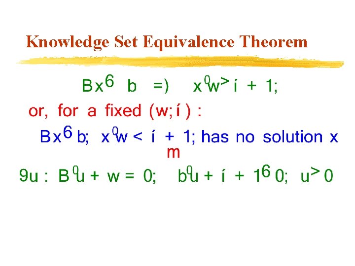 Knowledge Set Equivalence Theorem 