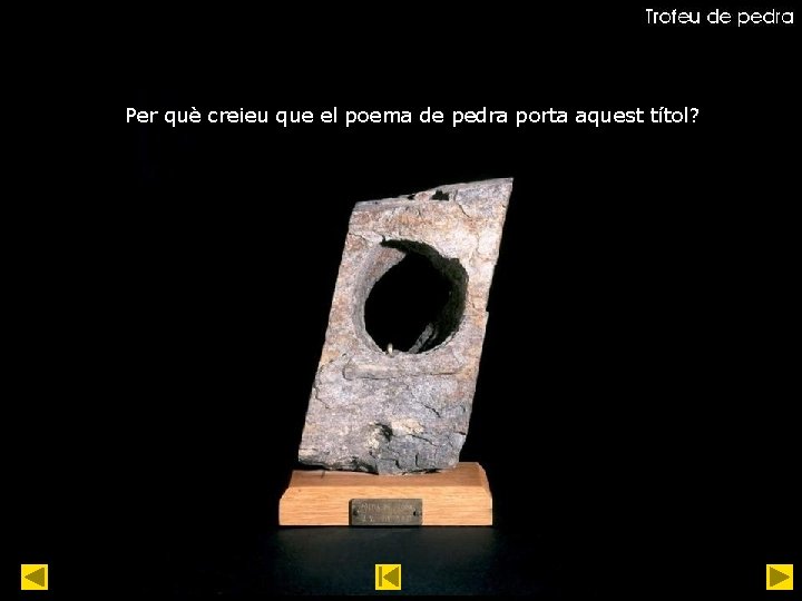 Per què creieu que el poema de pedra porta aquest títol? 