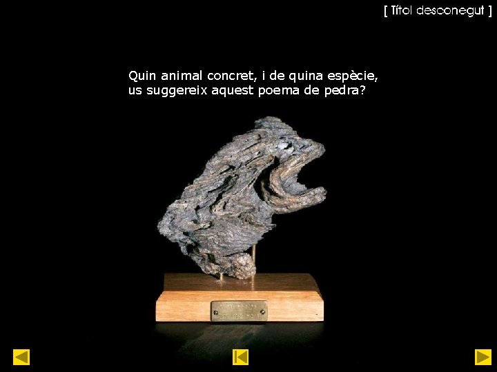 Quin animal concret, i de quina espècie, us suggereix aquest poema de pedra? 