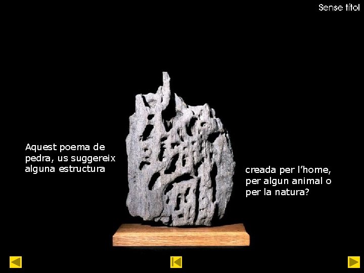 Aquest poema de pedra, us suggereix alguna estructura creada per l’home, per algun animal