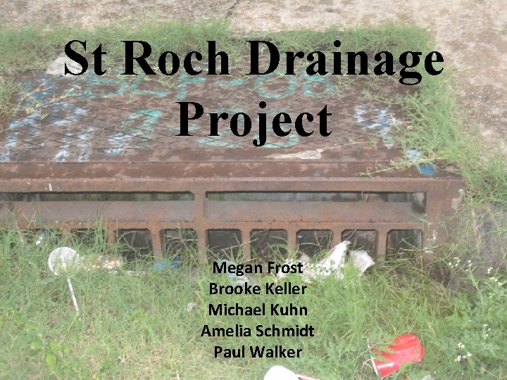 St Roch Drainage Project Megan Frost Brooke Keller Michael Kuhn Amelia Schmidt Paul Walker