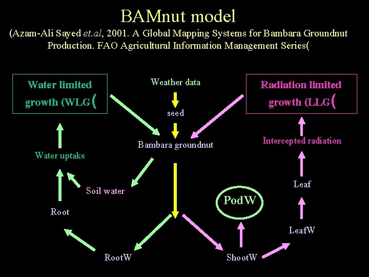 BAMnut model (Azam-Ali Sayed et. al, 2001. A Global Mapping Systems for Bambara Groundnut