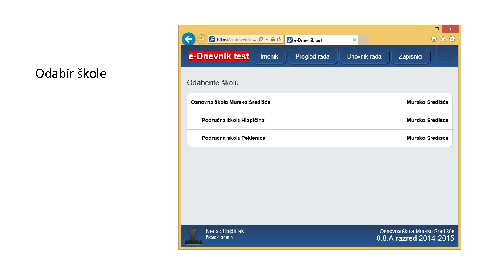 e. Dnevnik Odabir škole 