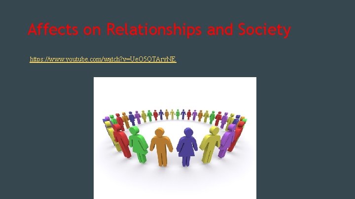 Affects on Relationships and Society https: //www. youtube. com/watch? v=Ue. O 5 QTAry. NE