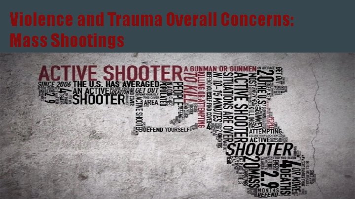 Violence and Trauma Overall Concerns: Mass Shootings 