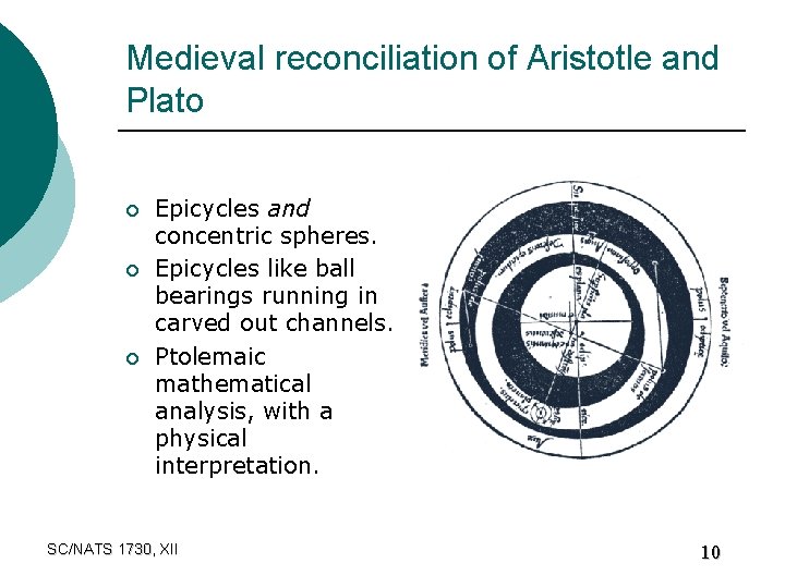 Medieval reconciliation of Aristotle and Plato ¡ ¡ ¡ Epicycles and concentric spheres. Epicycles