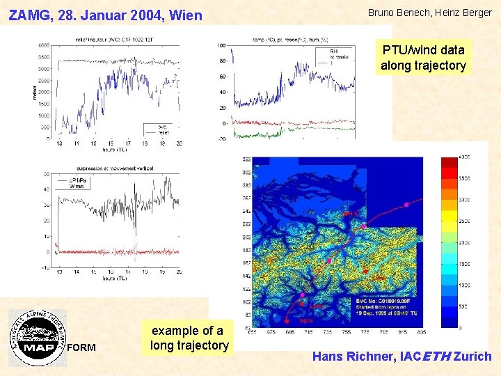 ZAMG, 28. Januar 2004, Wien Bruno Benech, Heinz Berger PTU/wind data along trajectory FORM