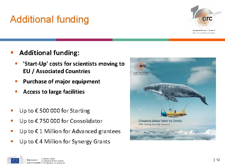 Additional funding Additional funding: 'Start-Up' costs for scientists moving to EU / Associated Countries