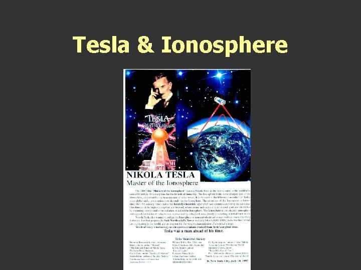 Tesla & Ionosphere Tesla & Ionosphere