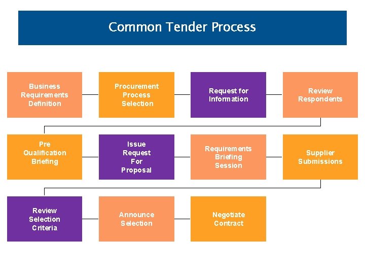 Common Tender Process Business Requirements Definition Procurement Process Selection Request for Information Review Respondents