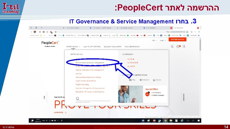 : People. Cert ההרשמה לאתר IT Governance & Service Management בחרו. 3 12: 17: