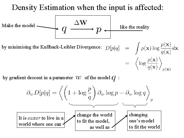 Density Estimation when the input is affected: Make the model like the reality by