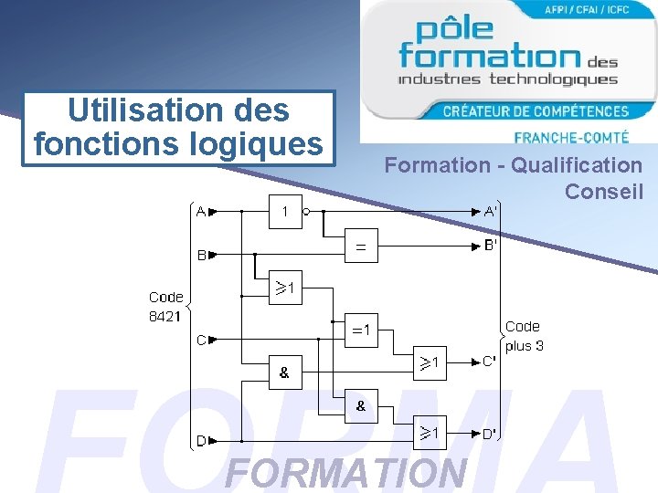 Utilisation des fonctions logiques Formation - Qualification Conseil FORMATION 