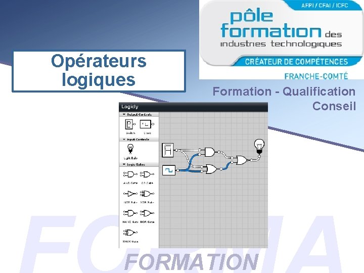 Opérateurs logiques Formation - Qualification Conseil FORMATION 