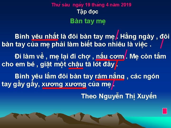 Thư sáu nga y 19 tha ng 4 năm 2019 Tâ p đo c