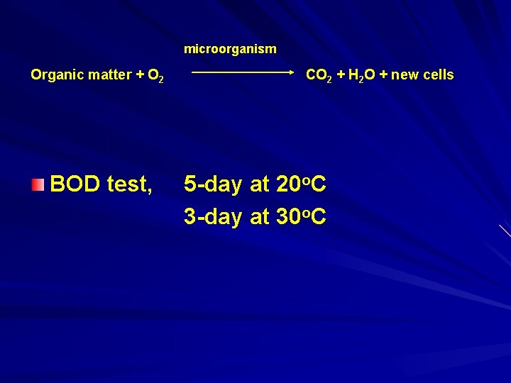 microorganism Organic matter + O 2 CO 2 + H 2 O + new