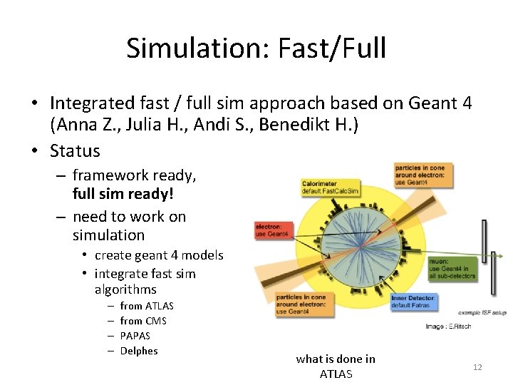 Simulation: Fast/Full • Integrated fast / full sim approach based on Geant 4 (Anna Simulation: Fast/Full • Integrated fast / full sim approach based on Geant 4 (Anna