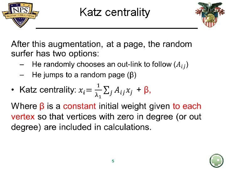 Katz centrality • 5 