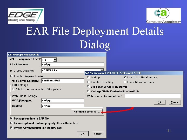 EAR File Deployment Details Dialog 41 