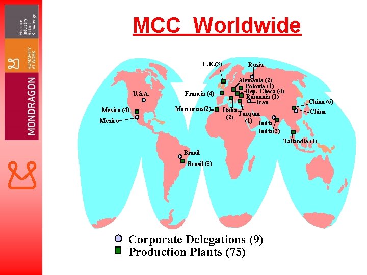 MCC Worldwide U. K. (3) U. S. A. Mexico (4) Francia (4) Marruecos(2) Mexico