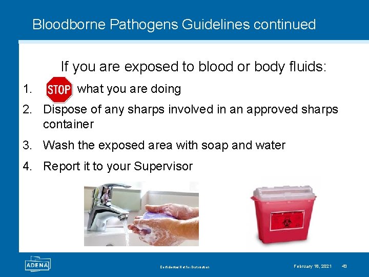 Bloodborne Pathogens Guidelines continued If you are exposed to blood or body fluids: 1.