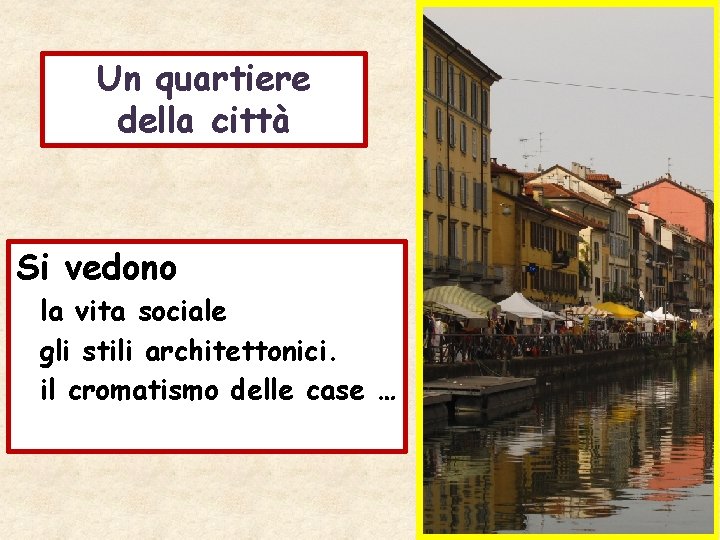 Un quartiere della città Si vedono la vita sociale gli stili architettonici. il cromatismo