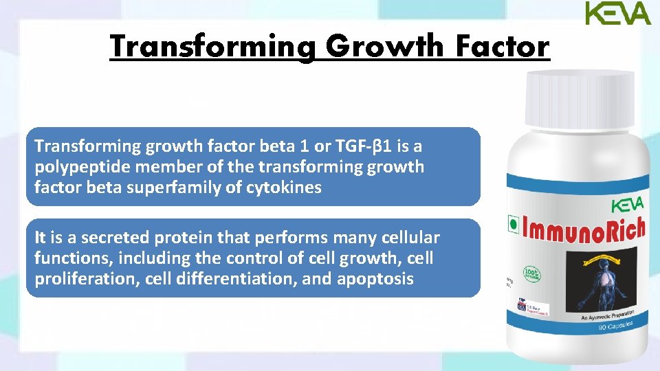 Transforming Growth Factor Transforming growth factor beta 1 or TGF-β 1 is a polypeptide