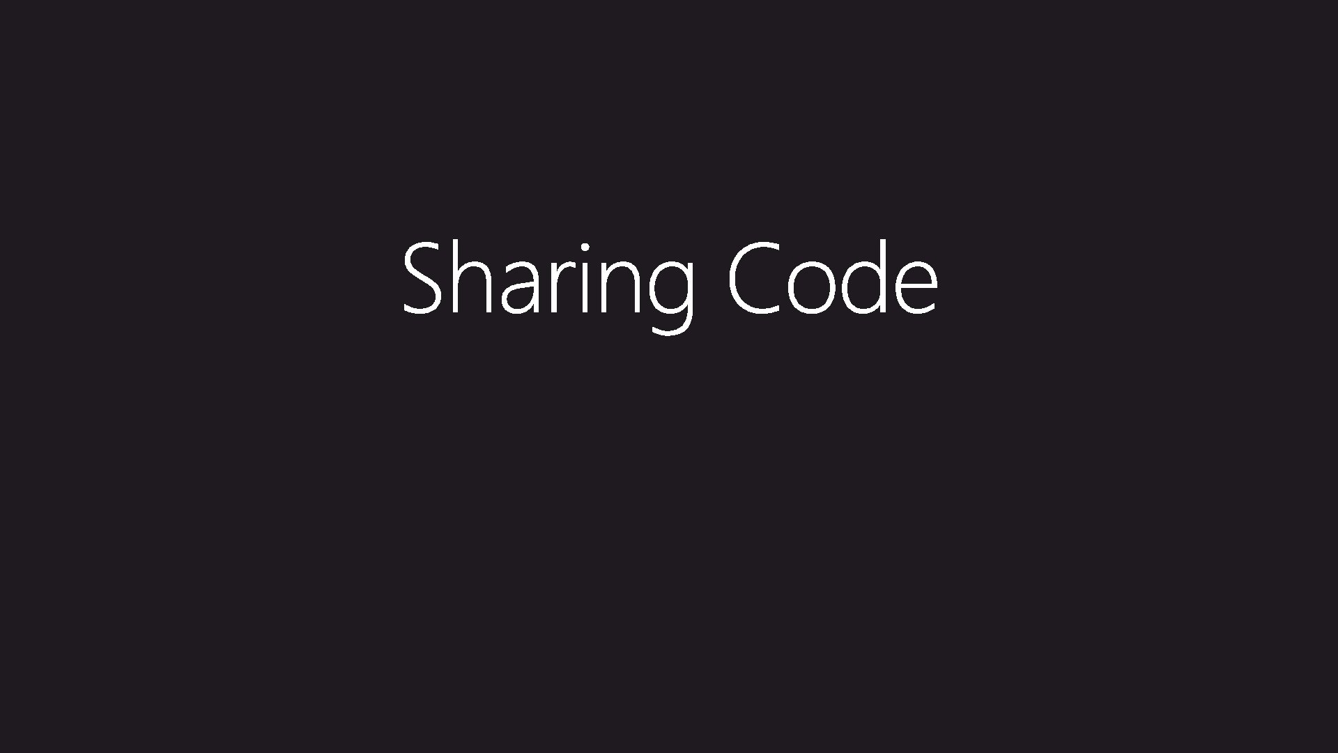 Sharing Code 