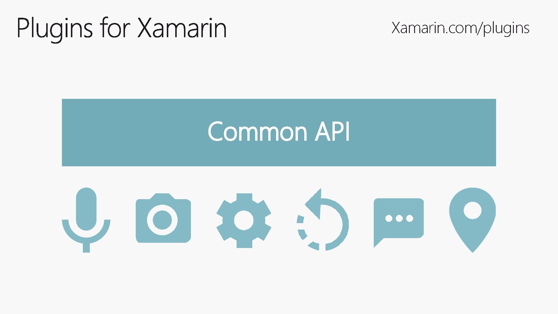 Xamarin. com/plugins Common API 