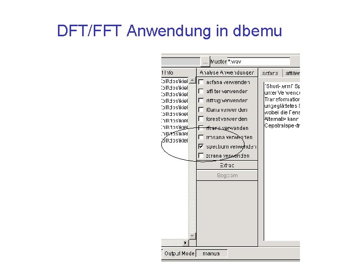 DFT/FFT Anwendung in dbemu 