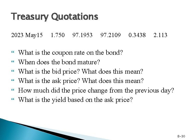 Treasury Quotations 2023 May 15 1. 750 97. 1953 97. 2109 0. 3438 2.