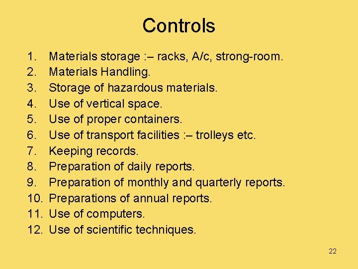 Controls 1. 2. 3. 4. 5. 6. 7. 8. 9. 10. 11. 12. Materials