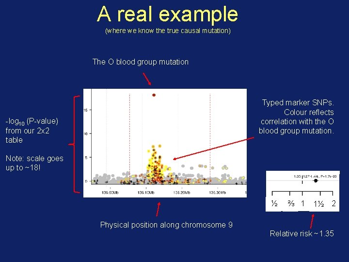 A real example (where we know the true causal mutation) The O blood group