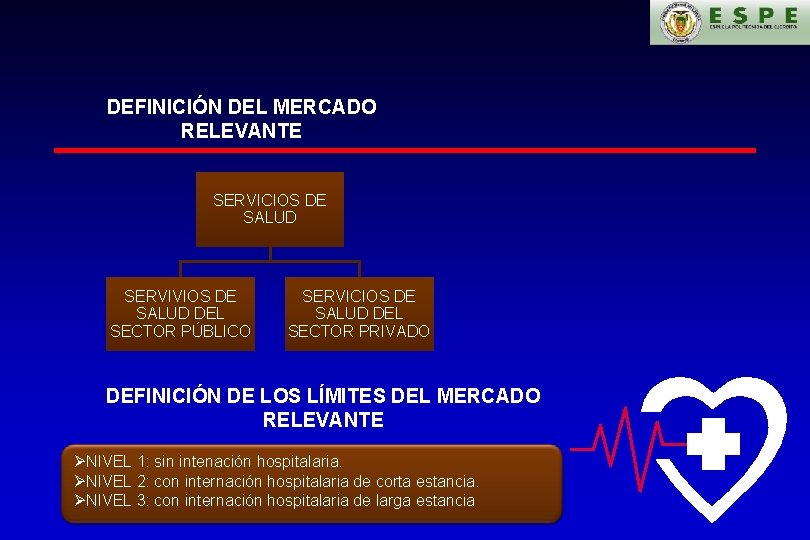 DEFINICIÓN DEL MERCADO RELEVANTE SERVICIOS DE SALUD SERVIVIOS DE SALUD DEL SECTOR PÚBLICO SERVICIOS