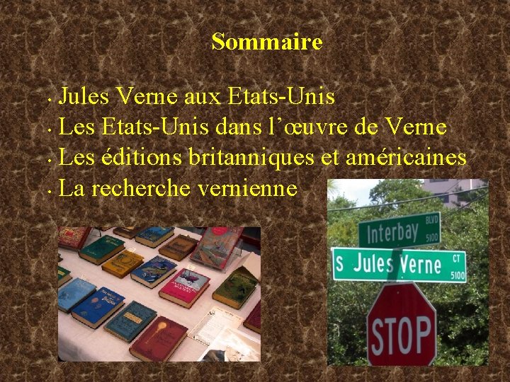 Sommaire Jules Verne aux Etats-Unis • Les Etats-Unis dans l’œuvre de Verne • Les