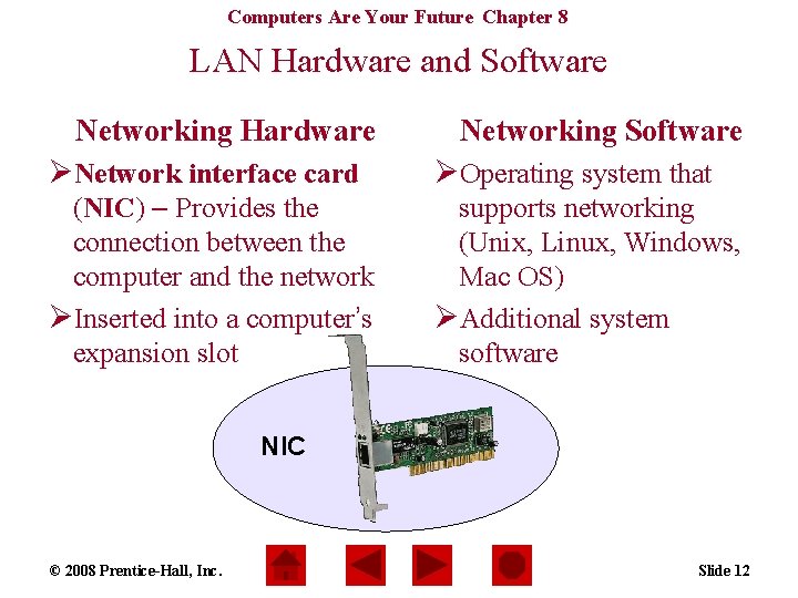 Computers Are Your Future Chapter 8 LAN Hardware and Software Networking Hardware Networking Software